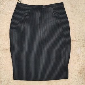 City Chic pinstripe zip back pencil skirt Size S/16